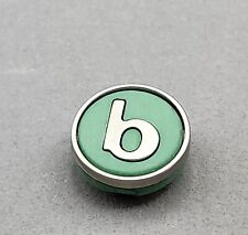  LOVELY VINTAGE LETTER  b  BUTTON GREEN picture