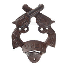 Crossed Guns Bottle Opener Rustic Cast Iron Wall Mount Western Antique Style  picture