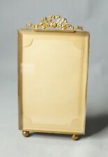19c.Victorian French Beveled Crystal Gilt Ormolu Brass Photo Picture Frame Easel picture