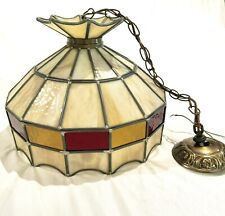 Vintage Red / Yellow Stained Glass Ceiling Hanging Light 16