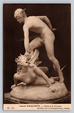 Perseus and the Gorgon Raging Medusa Sculptor Laurent Marqueste Antique Postcard picture