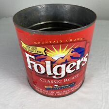 Folgers 39 OZ  Coffee Can CLASSIC ROAST Medium No Lid  Label Wrapped Not Paint picture
