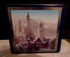 Vintage Delacre Cookie Tin with pictures of Europe Castles 8 1/2