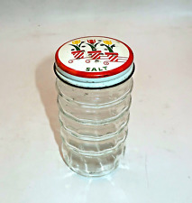 Vintage Tulip flower pot salt shaker Beehive Clear ribbed Glass Anchor Hocking picture