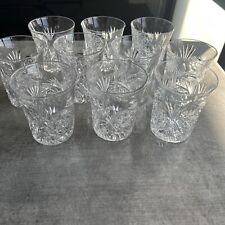 Set of 10 Vintage American Brilliant ABP Cut Crystal Old Fashioned Glasses picture