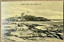 Nubble Light. York Harbor, Maine Vintage Postcard. ME. Light house picture