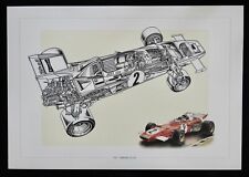 1971 Ferrari 312B2 Formula 1 D'Alessio LtdEd Art Print Cutaway Technical Drawing picture