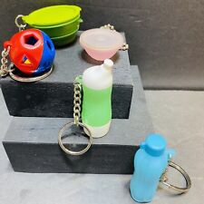 Tupperware Keychains Mini Micro Lot 5 Miniatures Bowls W. Lids Water Bottles Toy picture
