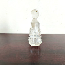 1930s Vintage Perfume Clear Cut Glass Bottle Glass Cap Decorative G831 picture
