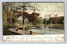 Providence RI-Rhode Island, Walking at the Lake, Vintage Postcard picture