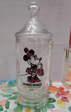 Vintage Minnie Mouse Walt Disney Productions Clear Glass Root Beer Mug w/lid picture