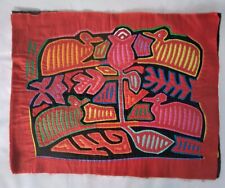 Vintage Mola Emu bird Flower Red Panama Kuna Quality Hand Stitched Clothing Art picture