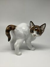 ROSENTHAL Porcelain White CAT /KITTEN Brown Tail Standing Theodor Karner 1950's picture