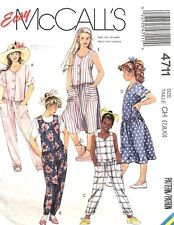 1980's McCall's Girls' Jumpsuit,Dress Pattern 4711 Size 7-10 UNCUT picture