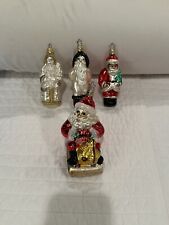 Lot Of 4 Ing Glas Santa Claus Christmas Ornaments picture