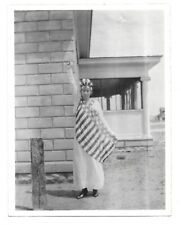 Patriotic Lady Statue Of Liberty Costume, Vintage Snapshot Photo picture