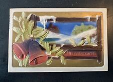 Merry Christmas HIGHLY EMBOSSED Airbrush Rural Icicles 1910  picture