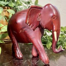 VTG Carved Wood Red Elephant picture