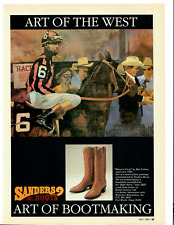 1984 Sanders Boots Vintage Print Ad Art of The West Western Jockey Fort Worth picture