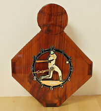 Vintage Handcrafted Clock Baseball Diamond Slugger Dial Man Cave 1983 Hard Wood picture