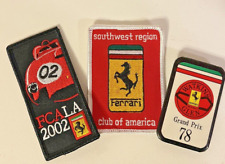 Vintage Patches & Pin- Los Angeles Ferrari Club  Watkins Glen Southwest Region picture