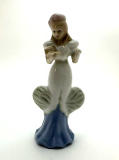 Vintage Porcelain Standing Young Lady Figurine in Blue Reading a Book picture