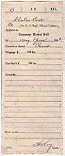 Charles Beal Civil War Company Muster Roll 11th Illinois Infantry: 1862 picture