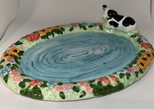 VTG Mercuries Country Farm Tea Set Tray Cow Flowers Water Oval 1994 Replacement  picture