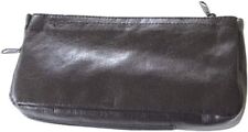Combo Zipper Pouch, Leather, Black picture
