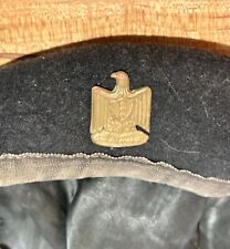 Original Iraqi Army Black Wool Beret w/Army Eagle Desert Storm War Trophy picture