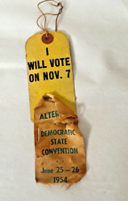 Vtg Alternate Democratic State Convention 1954 League of Women Voters Ribbon picture