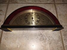 Benchmark (Perfect Condition) Mahogany/Brass Mantle Clock Thermometer Hydrometer picture
