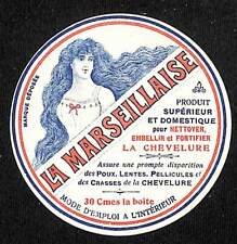 La Marseillaise Hair / Scalp Treatment Lice Dandruff French Paper Label NOS VGC picture