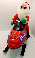 Santa Riding Animatronic Snowmobile To Snow Ride Vintage w Sound picture