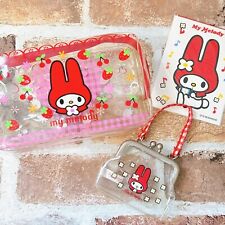Vintage Sanrio My Melody 90s Pouch Mini Bag Wallet Stickers Set Japan Red Rare picture