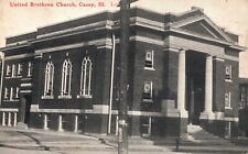 Vintage Postcard 1917 United Brethren Church Parish Building Casey Illinois ILL picture