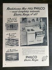 Vintage 1952 Philco Electric Ranges Full Page Original Ad - 721 picture