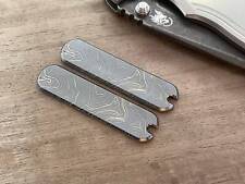 Black TOPO heat ano engraved 58mm Titanium Scales for Swiss Army SAK picture
