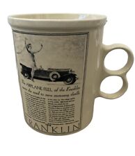 Vtg Franklin Automobile, Beige 2 Handled Mug with 1929 Franklin Car Fathers Day picture