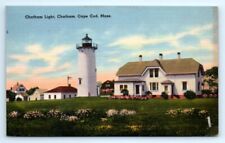 VTG Chatham Light Cape Cod Massachusetts Lighthouse Linen Postcard Stamped A5 picture