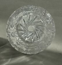 Cut Crystal Etched Glass 5” Ashtray Eight Point Star Deign Bohemian Brilliant picture