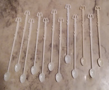 12 Vntg 1970s McDonalds McSpoon Plastic Coffee Stirrers Spoon Open M Logo BANNED picture