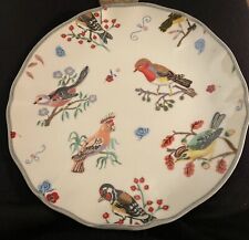 Nathalie Lete Plate 8” Anthropology Finch Parakeet Birds picture