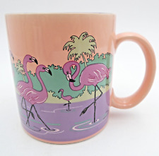Russ Vintage Flamingo Coffee Mug Art Deco 80s Pink Purple Tropical Golden Girls picture