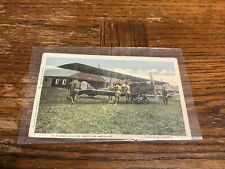 1918 WWI Postcard - Dayton OH - US Army Aviators Inspecting Aeroplane Airplane picture