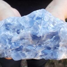 LARGE 7 1/4 INCH RICH BLUE CALCITE CRYSTAL picture