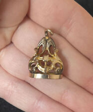 Antique Gold Filled Ornate Crown Fob Wax Seal Stamp 7.3 Grams picture