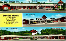 Vtg Carters Motels 3 Brick Motel Views Scottsville Kentucky KY Unused Postcard picture