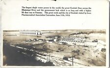 'Saint Paul' steamship at Great Keokuk Dam in Iowa; nice 1914 RPPC picture