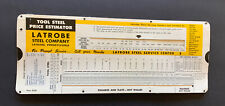 Vintage 1960 Latrobe Steel Company - Tool Steele Price Estimator picture